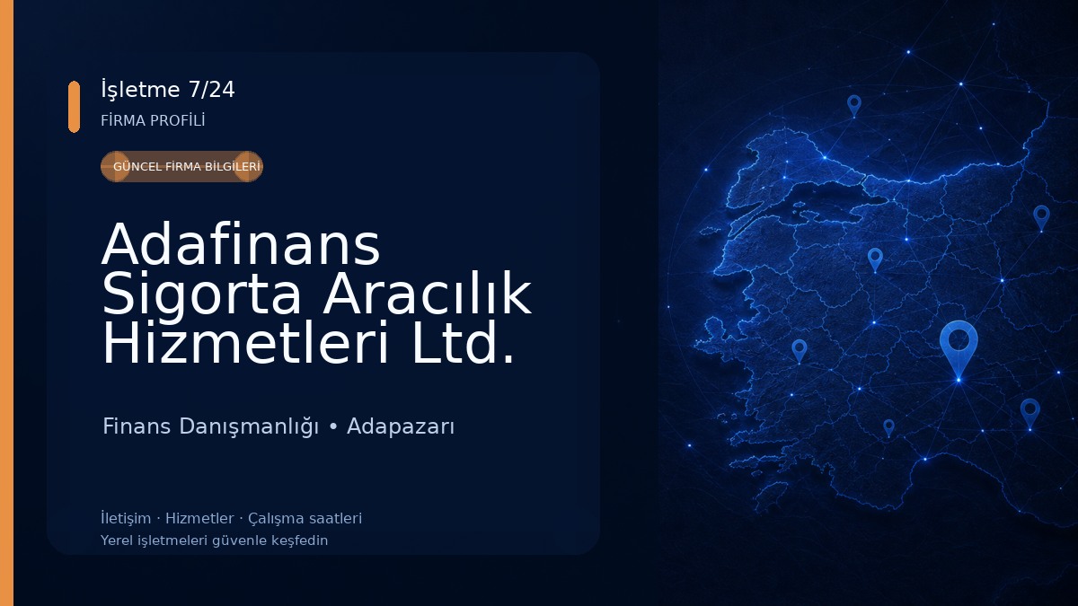 Adafinans Sigorta Aracılık Hizmetleri Ltd. Şti. Finans Danışmanlığı