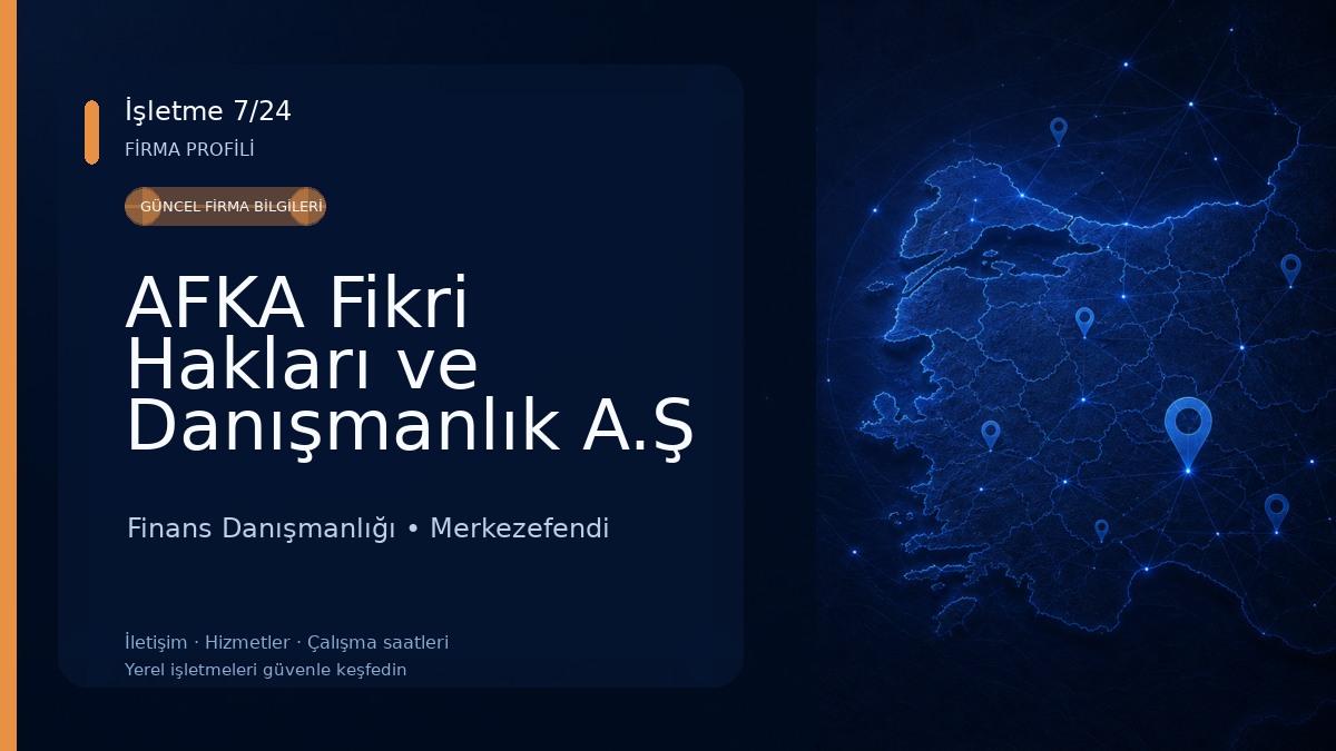AFKA Fikri Hakları ve Danışmanlık A.Ş Finans Danışmanlığı