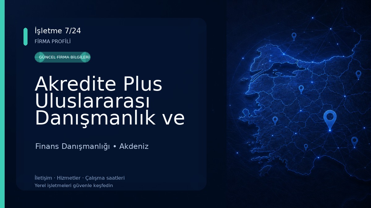 Akredite Plus Uluslararası Danışmanlık ve Belgelendirme Finans Danışmanlığı