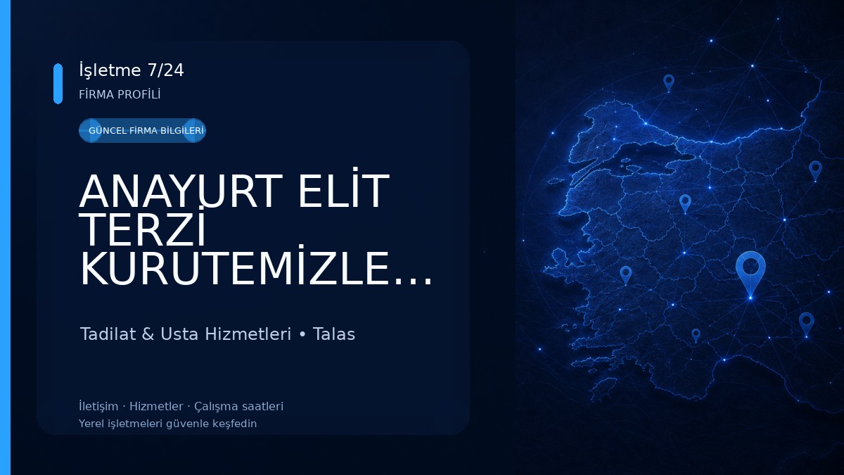 ANAYURT ELİT TERZİ KURUTEMİZLEME