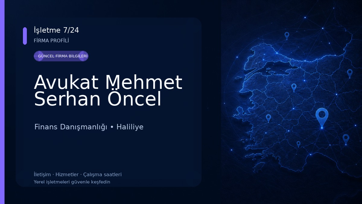 Avukat Mehmet Serhan Öncel Finans Danışmanlığı