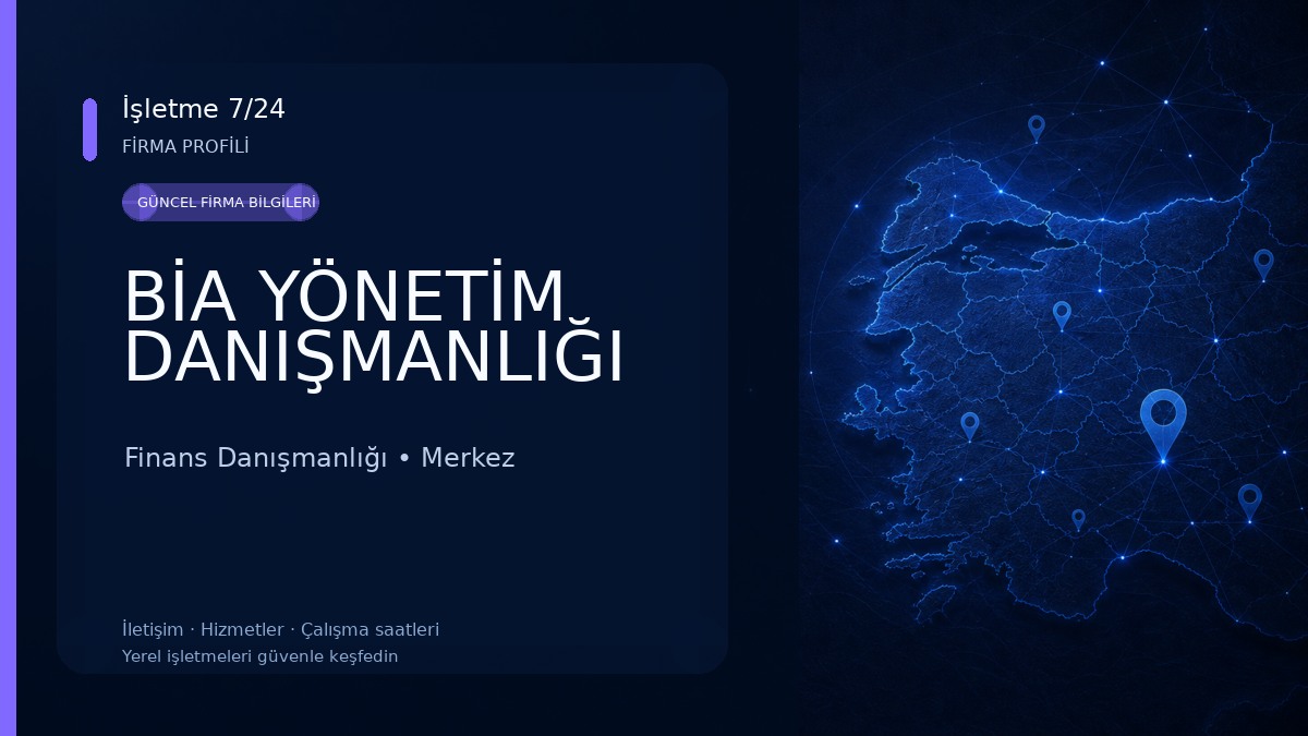 BİA YÖNETİM DANIŞMANLIĞI Finans Danışmanlığı