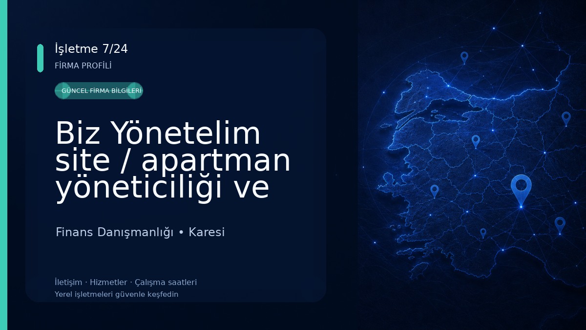 Biz Yönetelim site / apartman yöneticiliği ve havuz hizmetleri Finans Danışmanlığı
