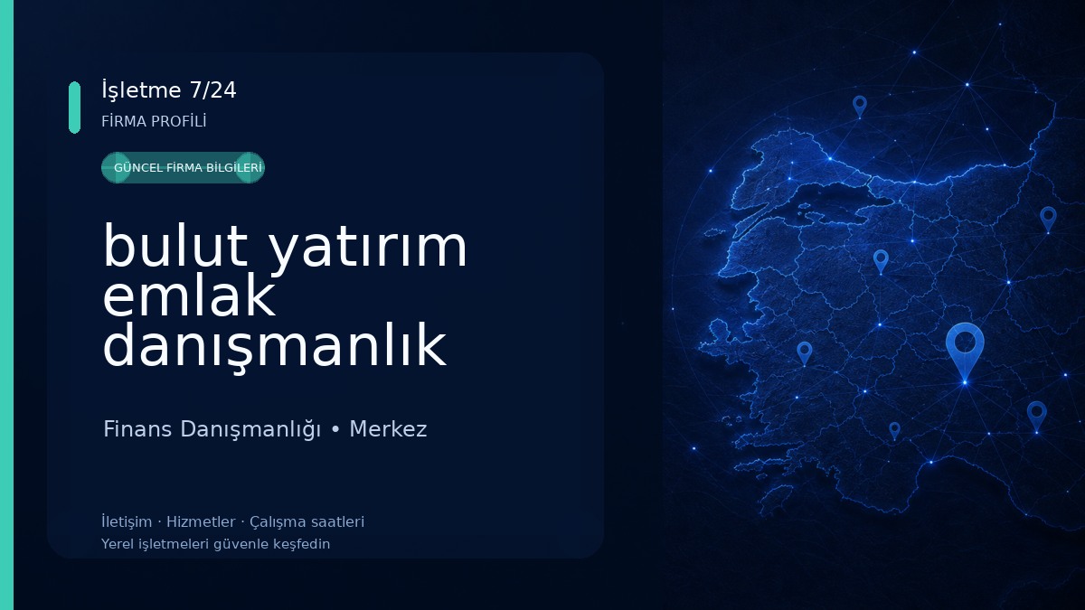 bulut yatırım emlak danışmanlık Finans Danışmanlığı