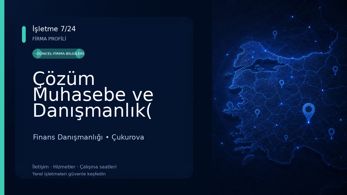 Çözüm Muhasebe ve Danışmanlık( SMMM İbrahim İlker Sorar) Finans Danışmanlığı
