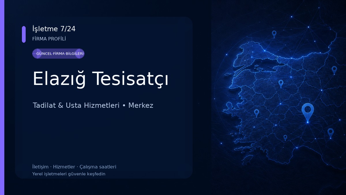Elazığ Tesisatçı Tadilat & Usta Hizmetleri