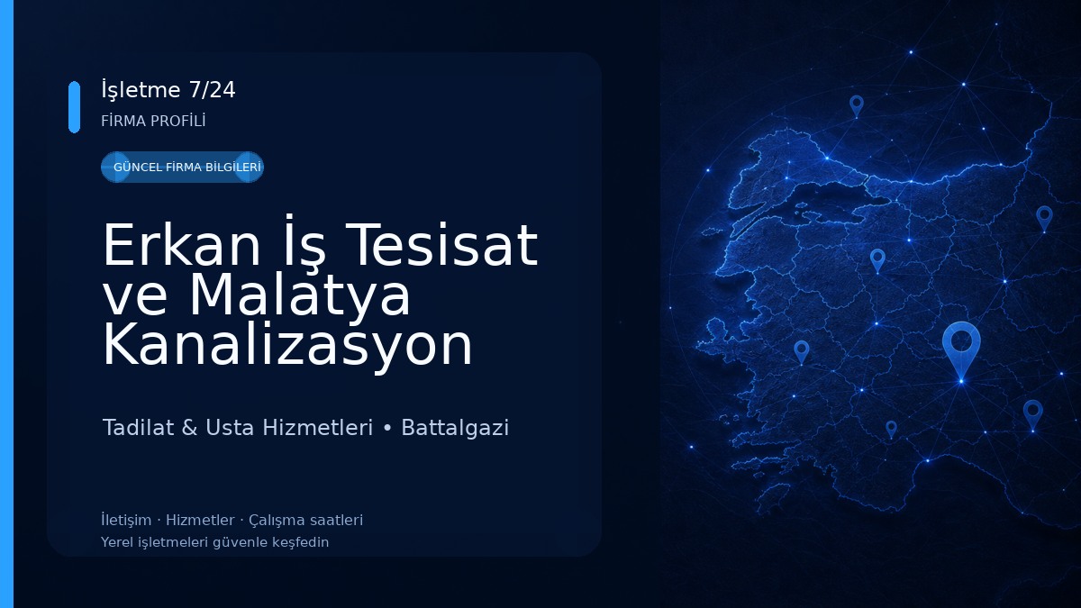 Erkan İş Tesisat ve Malatya Kanalizasyon Açma Tadilat & Usta Hizmetleri
