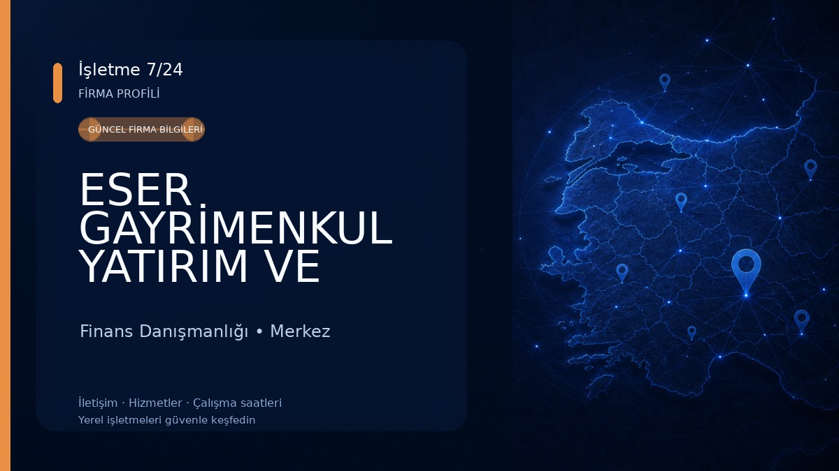 ESER GAYRİMENKUL YATIRIM VE DANIŞMANLIK Finans Danışmanlığı