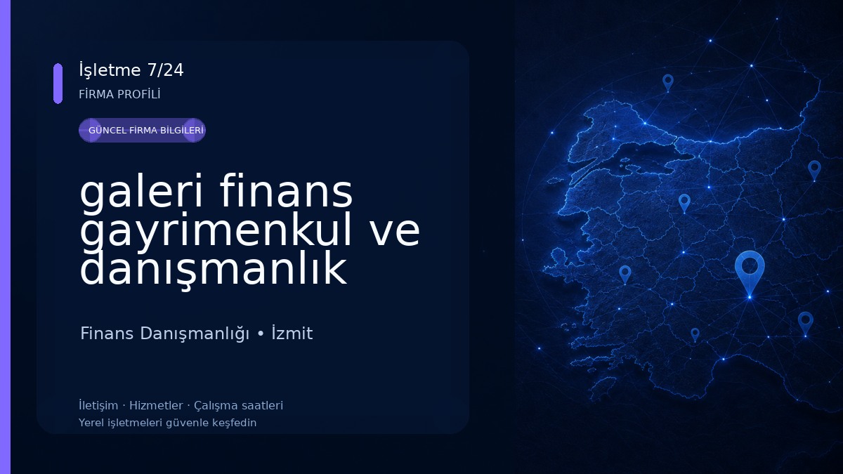 galeri finans gayrimenkul ve danışmanlık Finans Danışmanlığı