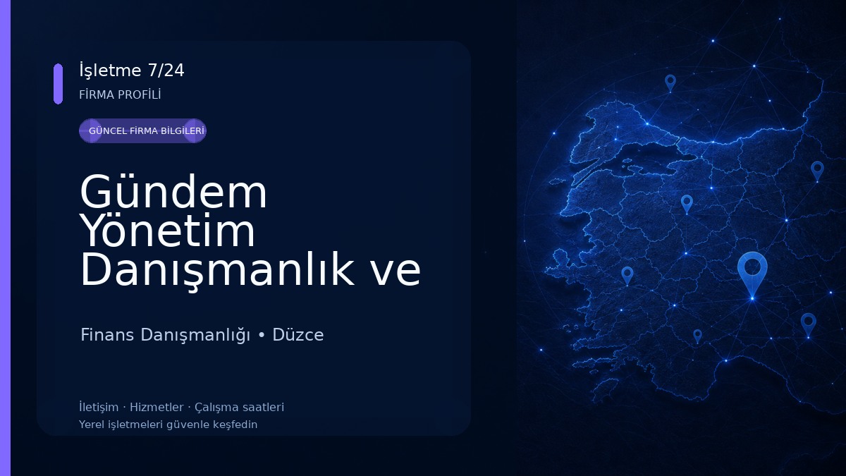 Gündem Yönetim Danışmanlık ve Temizlik Hizmetleri Finans Danışmanlığı