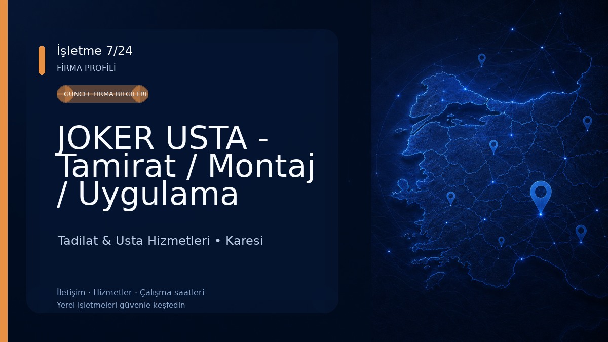 JOKER USTA - Tamirat / Montaj / Uygulama 