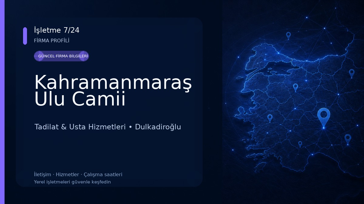 Kahramanmaraş Ulu Camii Tadilat & Usta Hizmetleri