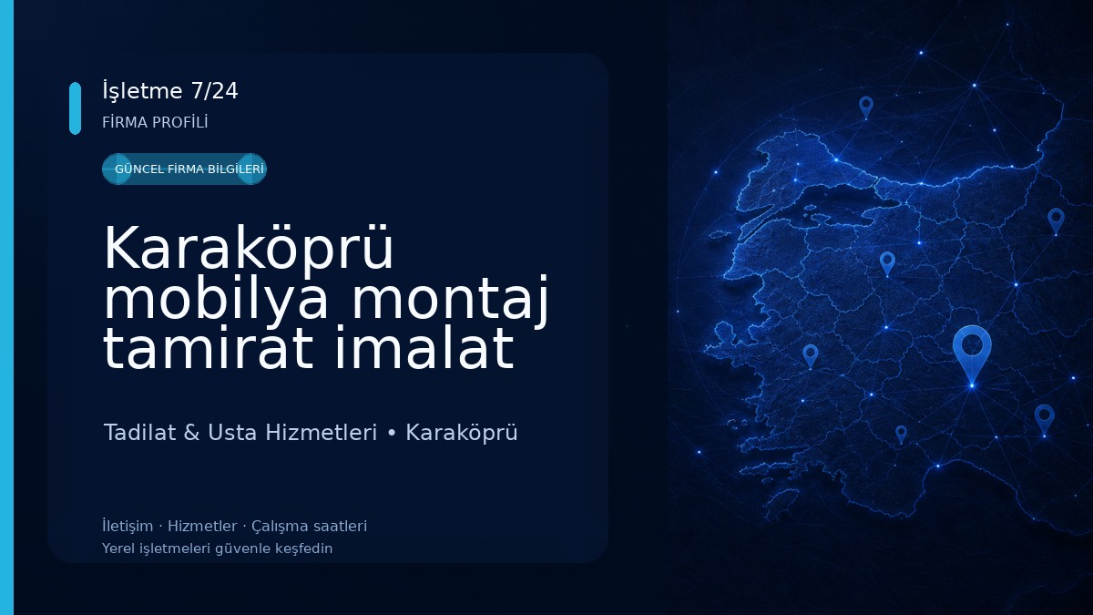 Karaköprü mobilya montaj tamirat imalat Tadilat & Usta Hizmetleri