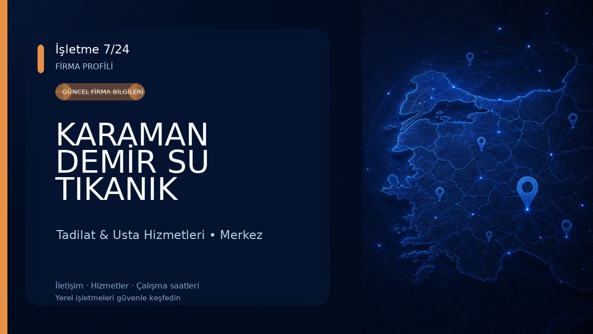KARAMAN DEMİR SU TIKANIK Tadilat & Usta Hizmetleri