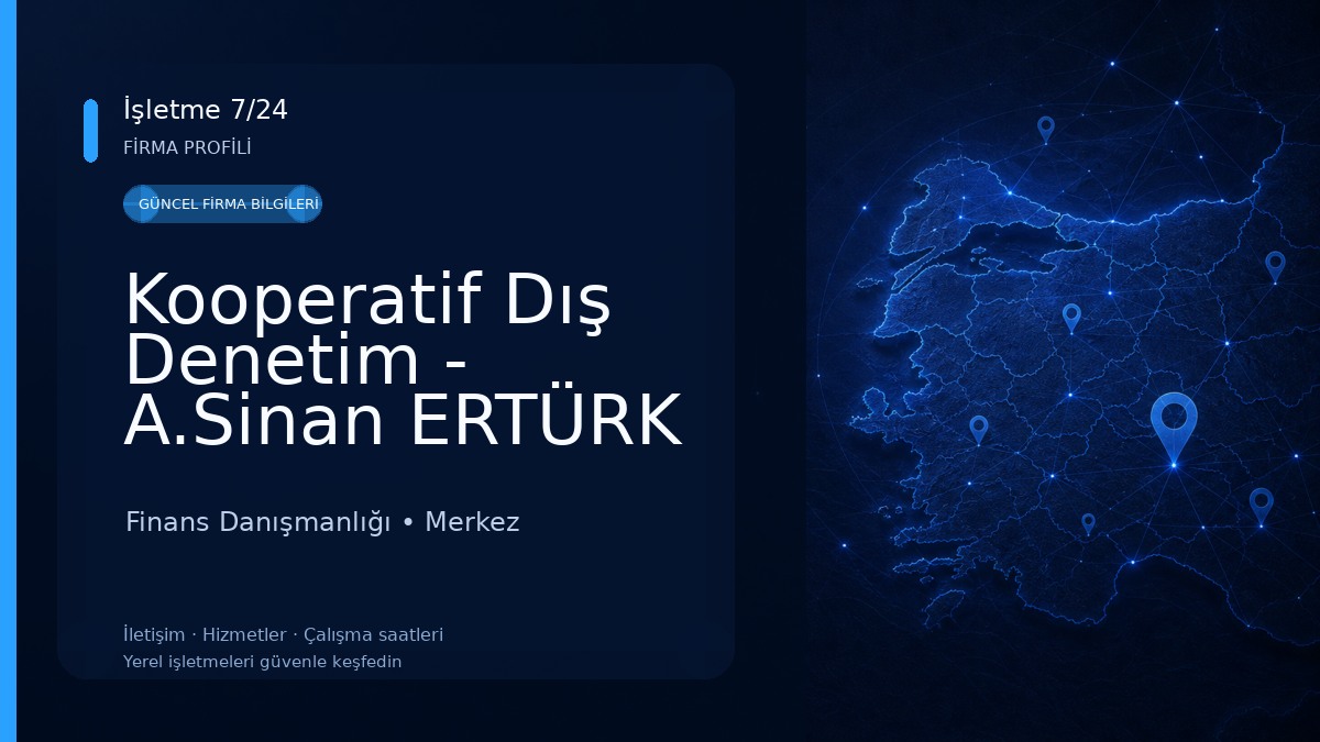 Kooperatif Dış Denetim - A.Sinan ERTÜRK Finans Danışmanlığı