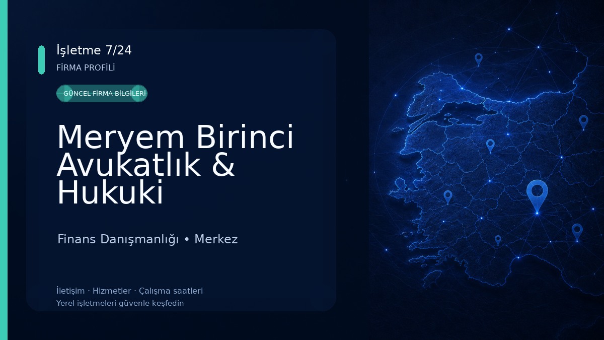 Meryem Birinci Avukatlık & Hukuki Danışmanlık Finans Danışmanlığı