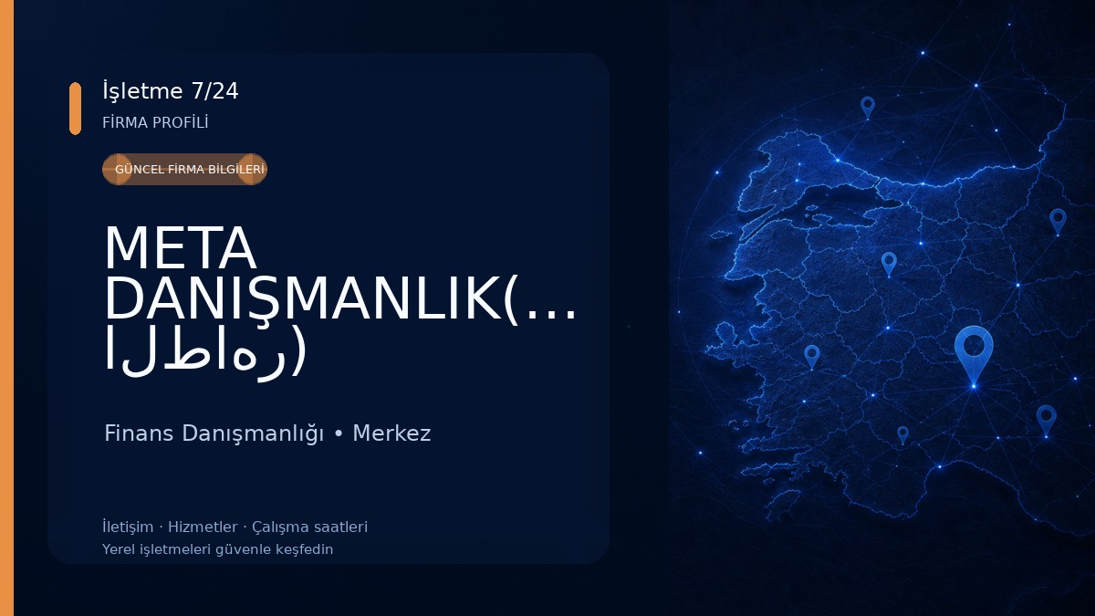 META DANIŞMANLIK(مكتب الطاهر) Finans Danışmanlığı