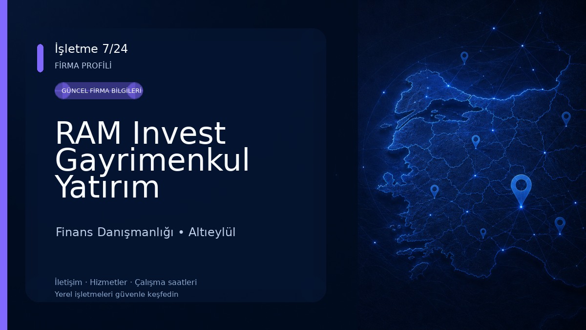 RAM Invest Gayrimenkul Yatırım Danışmanlığı Ltd. Şti Finans Danışmanlığı
