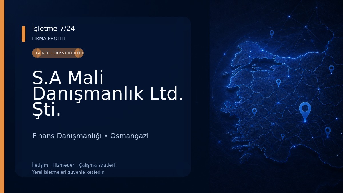 S.A Mali Danışmanlık Ltd. Şti. Finans Danışmanlığı