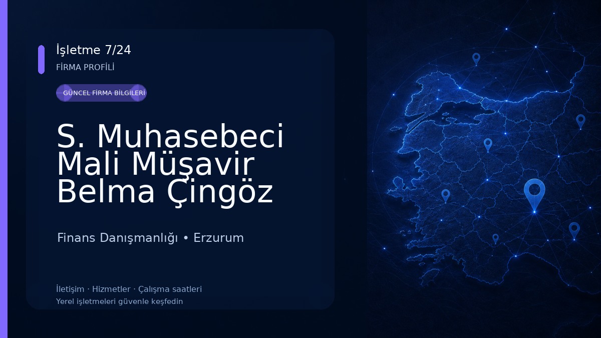S. Muhasebeci Mali Müşavir Belma Çingöz Finans Danışmanlığı