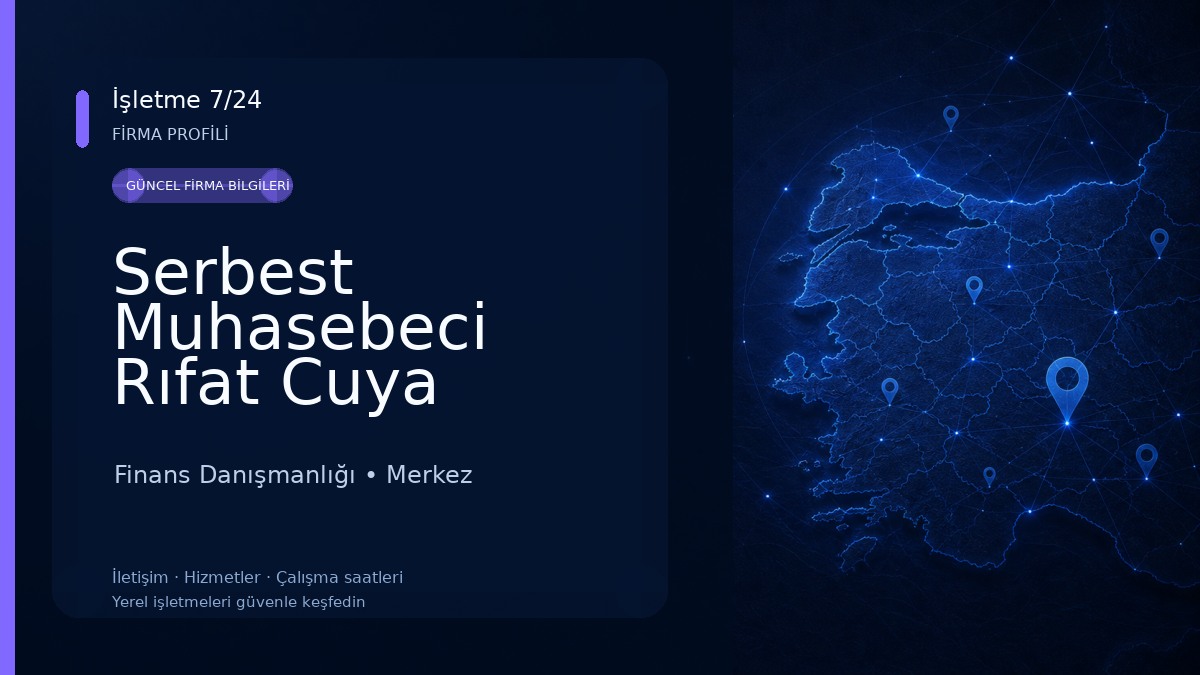 Serbest Muhasebeci Rıfat Cuya Finans Danışmanlığı
