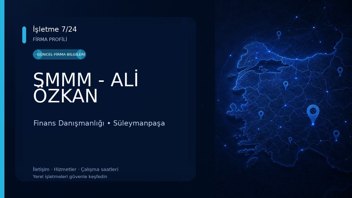 SMMM - ALİ ÖZKAN Finans Danışmanlığı