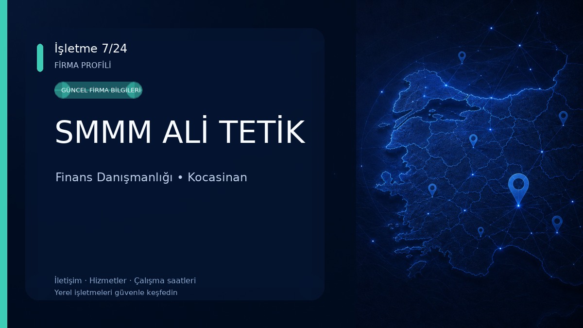 SMMM ALİ TETİK Finans Danışmanlığı