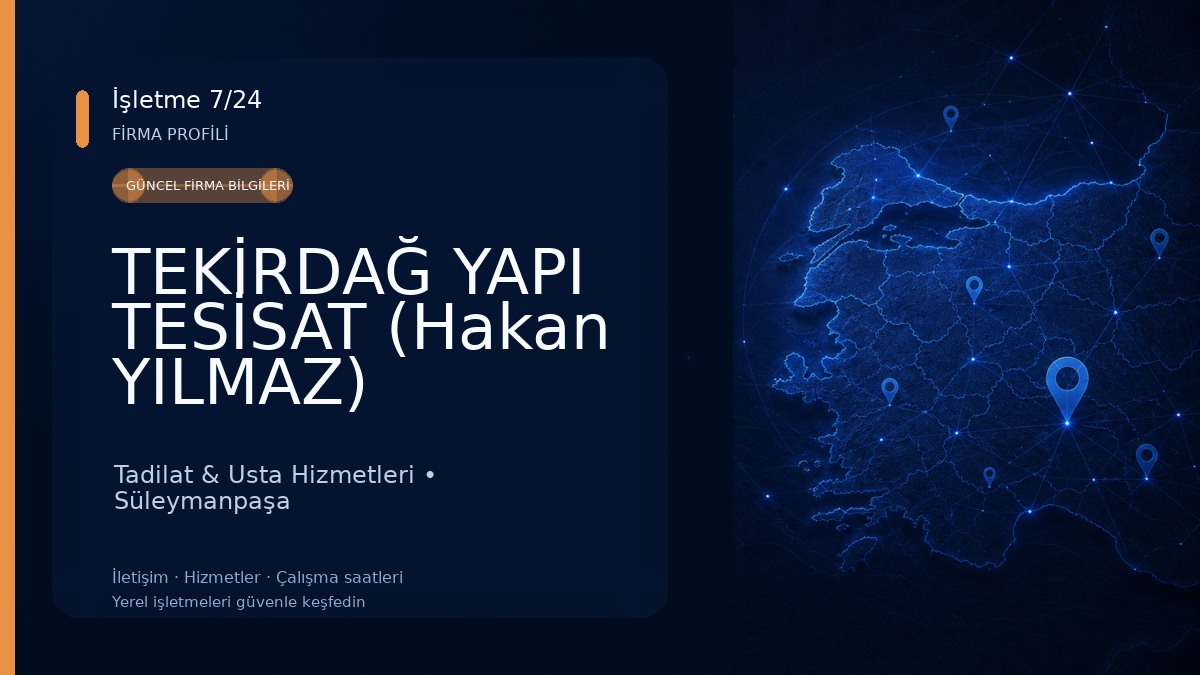 TEKİRDAĞ YAPI TESİSAT (Hakan YILMAZ) Tadilat & Usta Hizmetleri