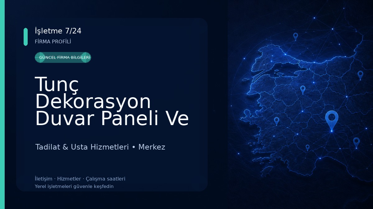 Tunç Dekorasyon Duvar Paneli Ve Pvc Mermer Panel Tadilat & Usta Hizmetleri