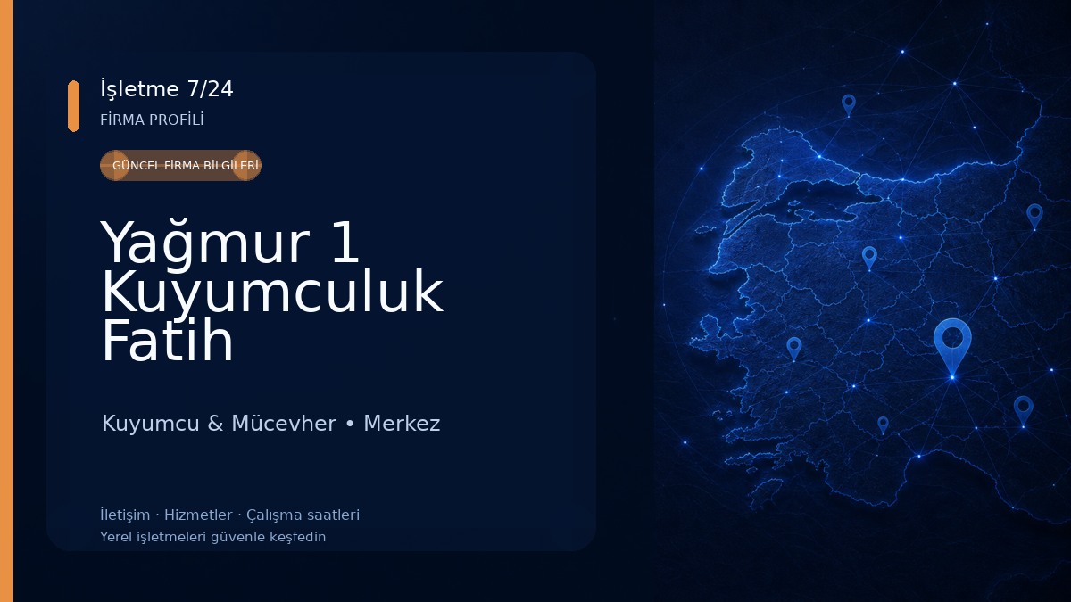 Yağmur 1 Kuyumculuk Fatih Bıçakcıoğlu Kuyumcu & Mücevher