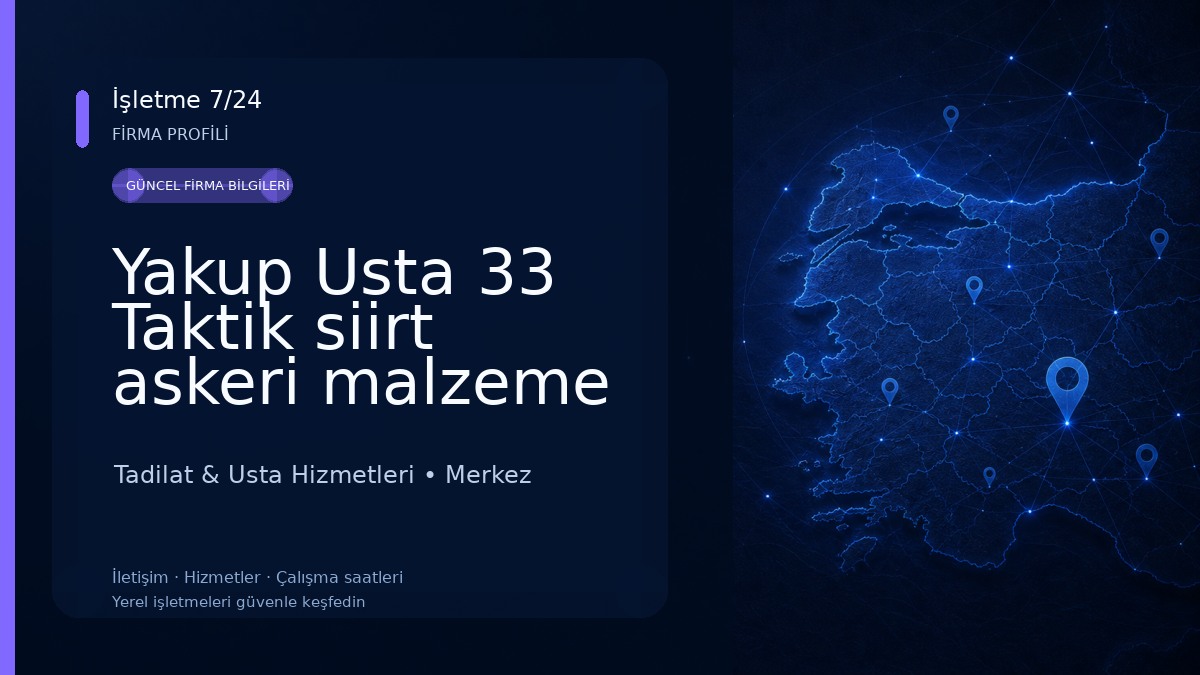 Yakup Usta 33 Taktik siirt askeri malzeme Tadilat & Usta Hizmetleri